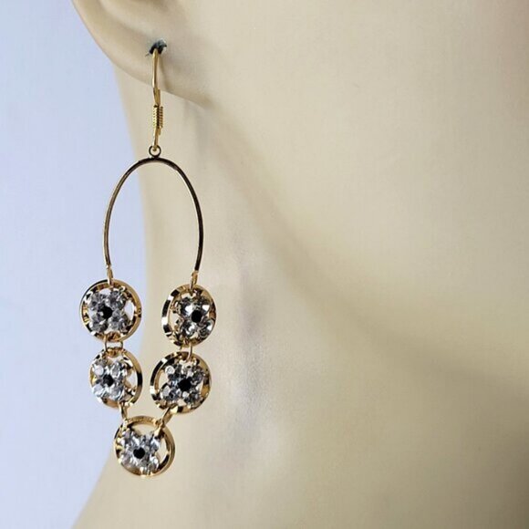 Gold Drop Earrings - Picture 2 of 9